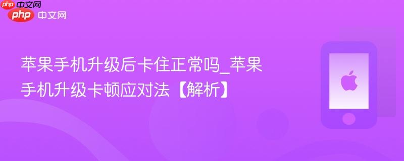 苹果手机升级后卡住正常吗_苹果手机升级卡顿应对法【解析】  第1张