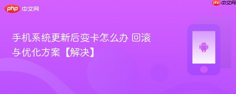 手机系统更新后变卡怎么办 回滚与优化方案【解决】  第1张