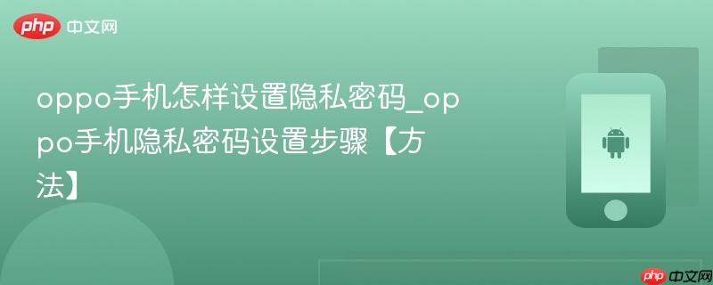 oppo手机怎样设置隐私密码_oppo手机隐私密码设置步骤【方法】  第1张