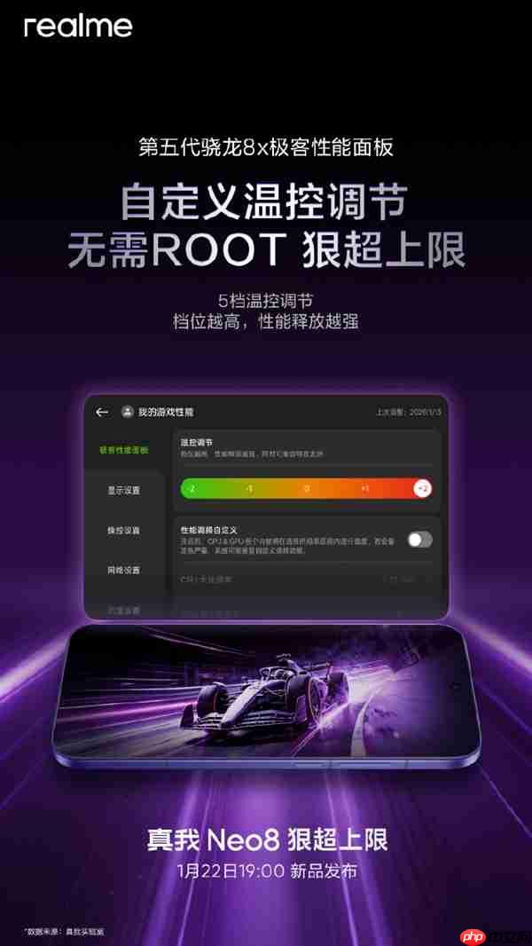 Neo史上最豪华！真我Neo8核心性能配置公布：首发自定义温控调节 无需ROOT  第1张