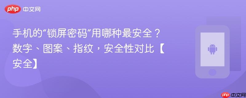 手机的“锁屏密码”用哪种最安全？数字、图案、指纹，安全性对比【安全】  第1张