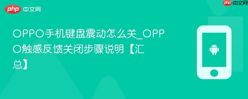 OPPO手机键盘震动怎么关_OPPO触感反馈关闭步骤说明【汇总】  第1张