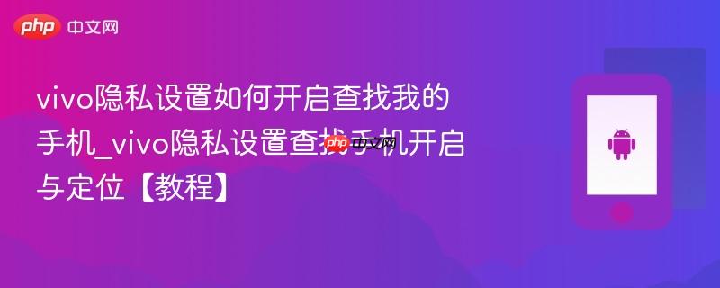 vivo隐私设置如何开启查找我的手机_vivo隐私设置查找手机开启与定位【教程】  第1张