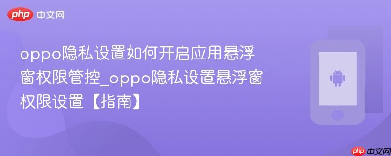 oppo隐私设置如何开启应用悬浮窗权限管控_oppo隐私设置悬浮窗权限设置【指南】  第1张