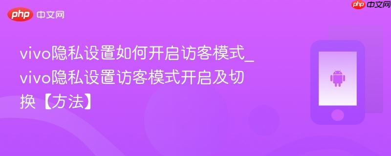 vivo隐私设置如何开启访客模式_vivo隐私设置访客模式开启及切换【方法】  第1张