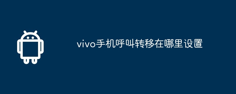 vivo手机呼叫转移在哪里设置  第1张