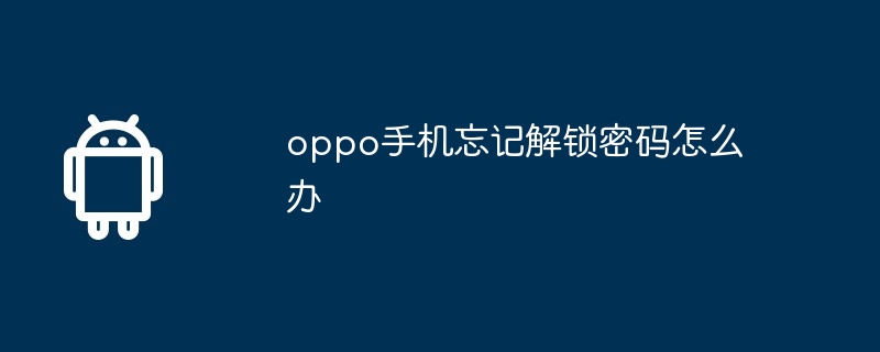 oppo手机忘记解锁密码怎么办  第1张
