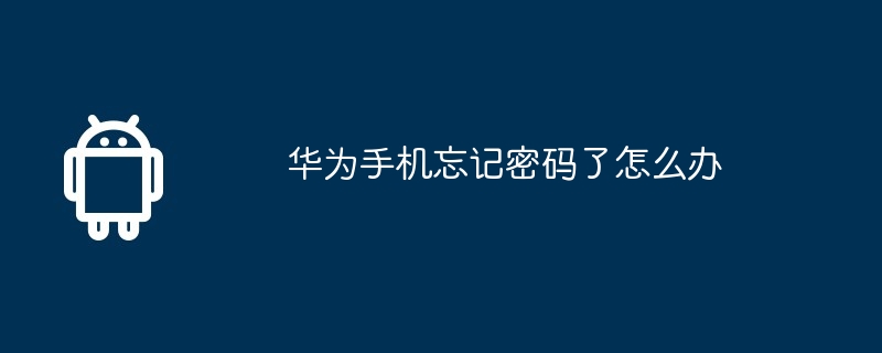 华为手机忘记密码了怎么办  第1张