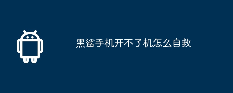 黑鲨手机开不了机怎么自救  第1张