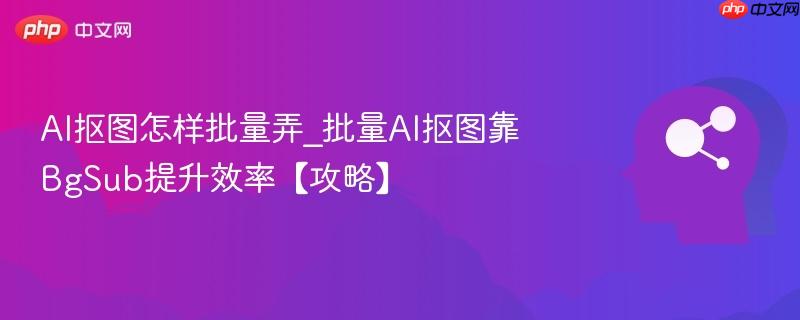 AI抠图怎样批量弄_批量AI抠图靠BgSub提升效率【攻略】 第1张 AI抠图怎样批量弄_批量AI抠图靠BgSub提升效率【攻略】 第1张