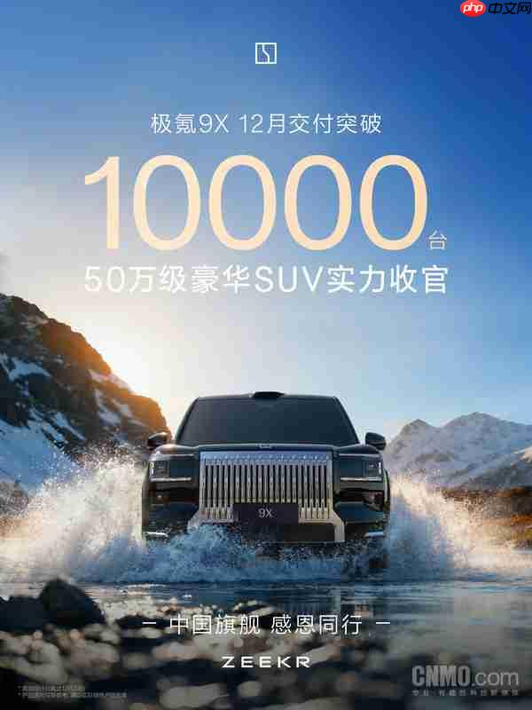50万级豪华SUV实力收官！极氪9X 12月交付破万台  第2张