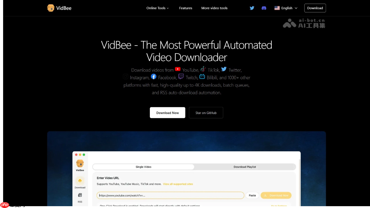 VidBee— 开源音视频下载工具，支持YouTube、Bilibili平台  第1张