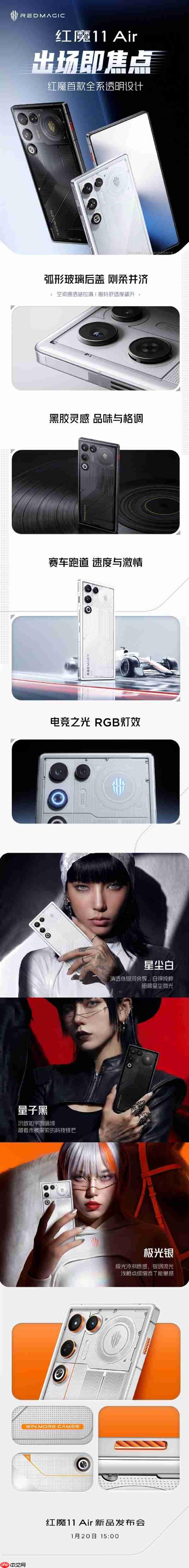 行业唯一真全面屏Air！红魔11 Air真机图出炉：正面无开孔+透明背板  第4张