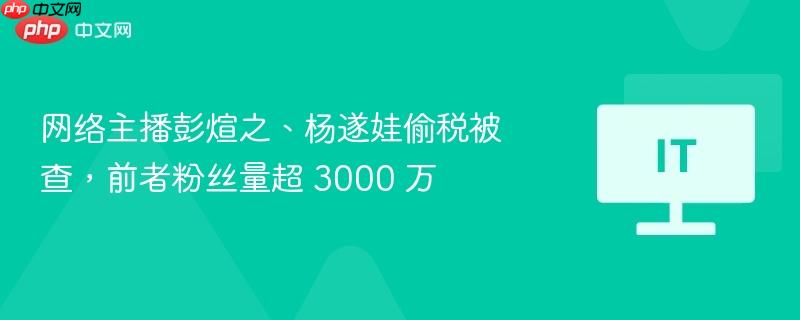 网络主播彭煊之、杨遂娃偷税被查，前者粉丝量超 3000 万  第1张