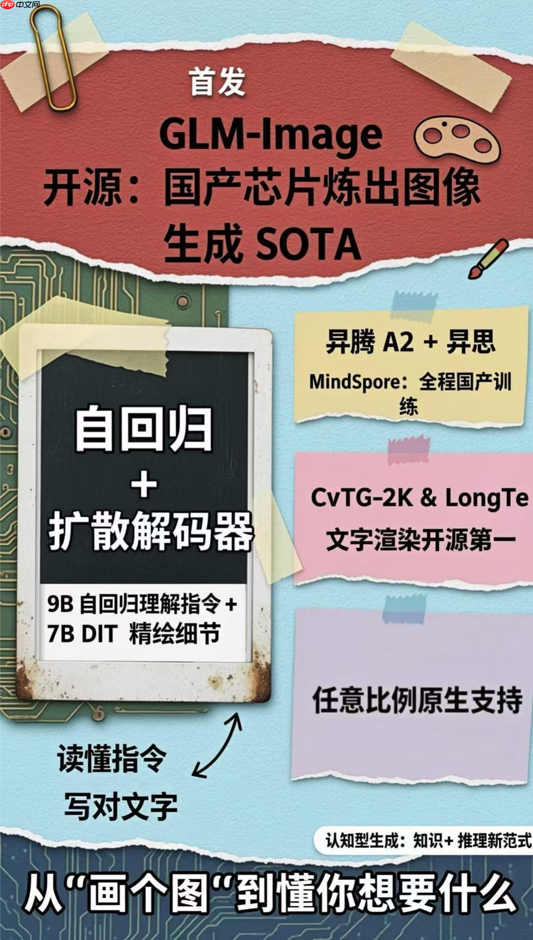 首次！国产芯片全程训练，GLM-Image 登顶 Hugging Face Trending  第4张