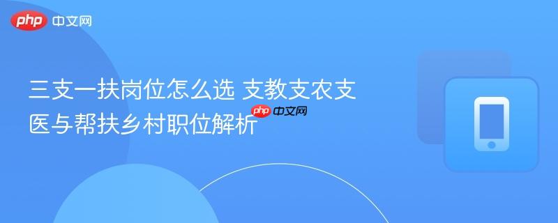 三支一扶岗位怎么选 支教支农支医与帮扶乡村职位解析  第1张
