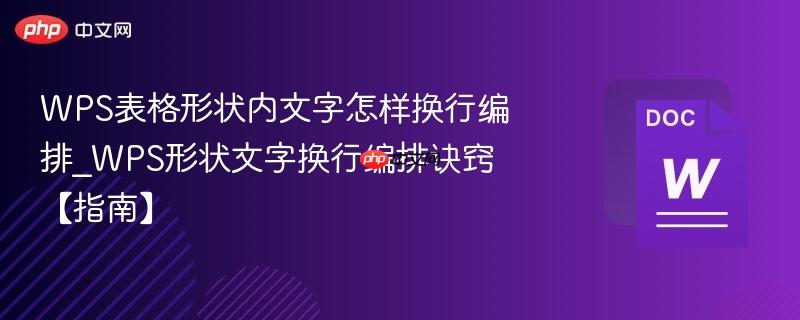 WPS表格形状内文字怎样换行编排_WPS形状文字换行编排诀窍【指南】  第1张