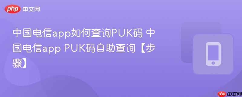 中国电信app如何查询PUK码 中国电信app PUK码自助查询【步骤】  第1张