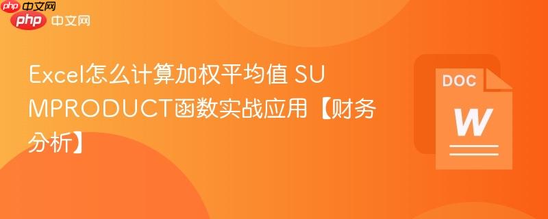 Excel怎么计算加权平均值 SUMPRODUCT函数实战应用【财务分析】  第1张