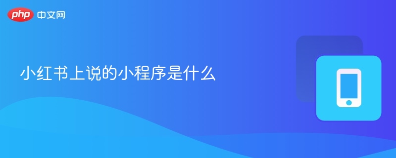 小红书上说的小程序是什么  第1张