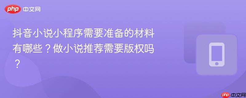 抖音小说小程序需要准备的材料有哪些？做小说推荐需要版权吗？  第1张