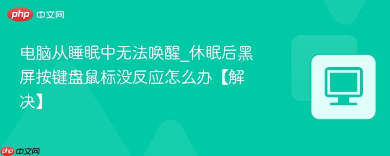 电脑从睡眠中无法唤醒_休眠后黑屏按键盘鼠标没反应怎么办【解决】  第1张
