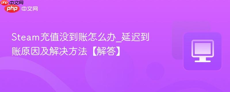 Steam充值没到账怎么办_延迟到账原因及解决方法【解答】  第1张