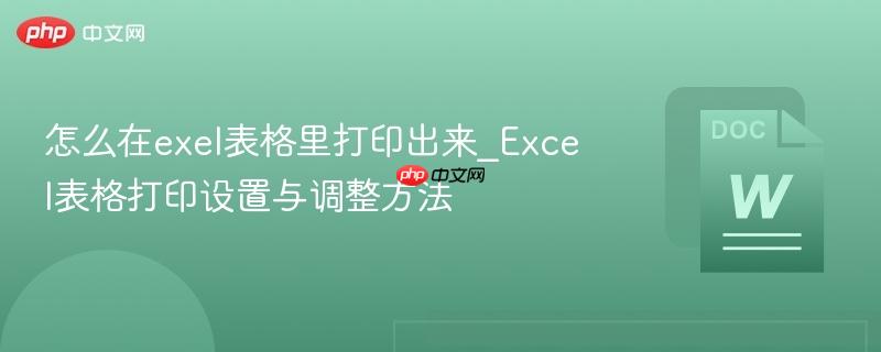 怎么在exel表格里打印出来_Excel表格打印设置与调整方法  第1张