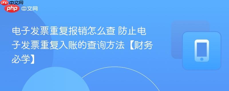 电子发票重复报销怎么查 防止电子发票重复入账的查询方法【财务必学】  第1张