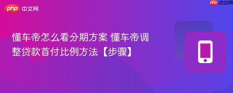 懂车帝怎么看分期方案 懂车帝调整贷款首付比例方法【步骤】  第1张