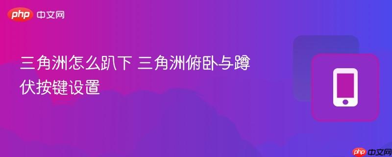 三角洲怎么趴下 三角洲俯卧与蹲伏按键设置  第1张
