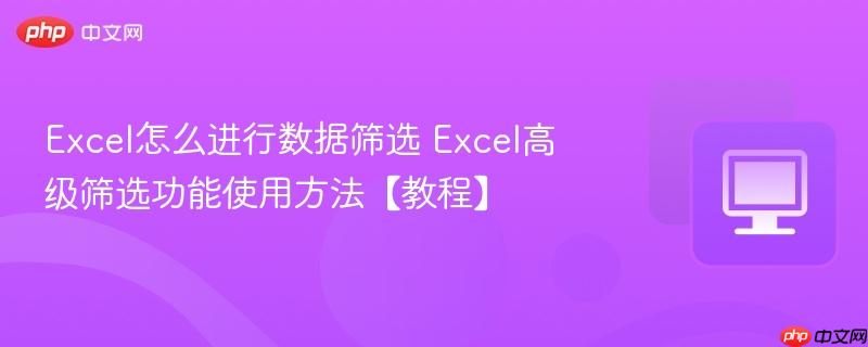 Excel怎么进行数据筛选 Excel高级筛选功能使用方法【教程】  第1张