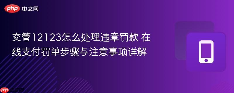 交管12123怎么处理违章罚款 在线支付罚单步骤与注意事项详解  第1张