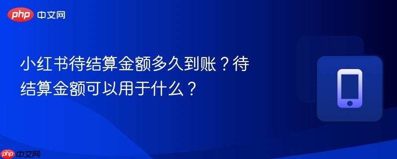 小红书待结算金额多久到账？待结算金额可以用于什么？  第1张