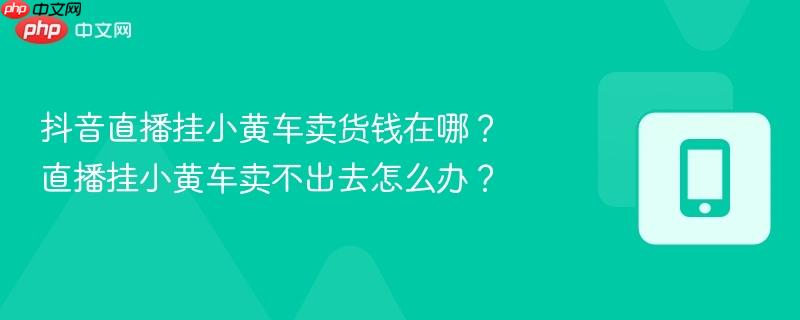 抖音直播挂小黄车卖货钱在哪？直播挂小黄车卖不出去怎么办？  第1张