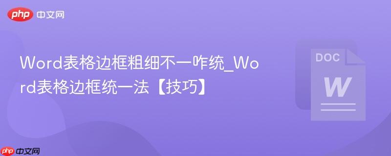 Word表格边框粗细不一咋统_Word表格边框统一法【技巧】  第1张