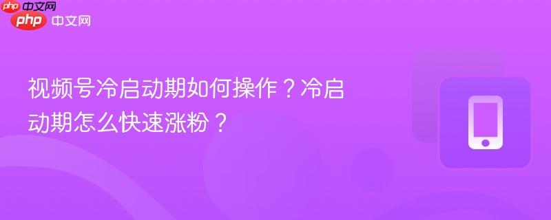 视频号冷启动期如何操作？冷启动期怎么快速涨粉？  第1张