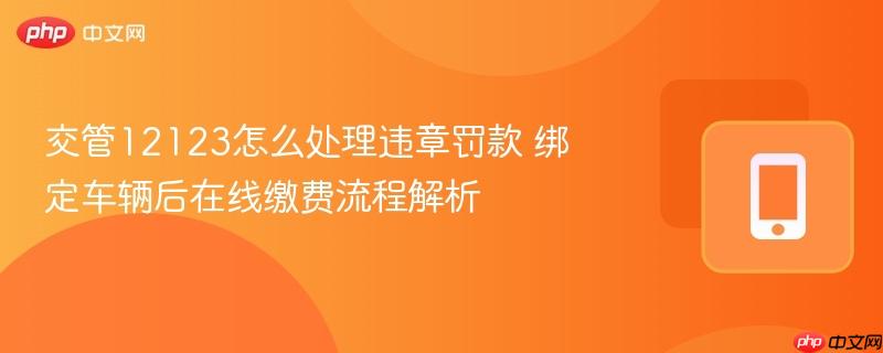交管12123怎么处理违章罚款 绑定车辆后在线缴费流程解析  第1张
