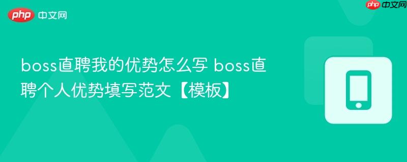 boss直聘我的优势怎么写 boss直聘个人优势填写范文【模板】  第1张