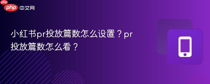 小红书pr投放篇数怎么设置？pr投放篇数怎么看？  第1张