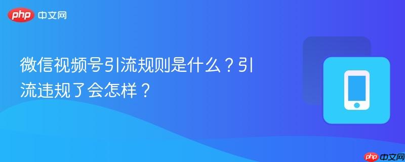 微信视频号引流规则是什么?引流违规了会怎样? 第1张 微信视频号引流规则是什么?引流违规了会怎样? 第1张