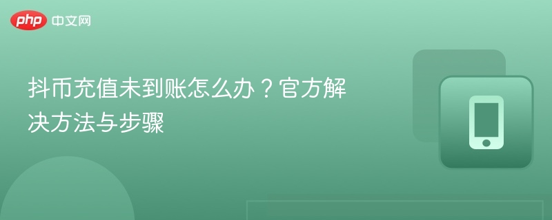 抖币充值未到账怎么办?官方解决方法与步骤 第1张 抖币充值未到账怎么办?官方解决方法与步骤 第1张