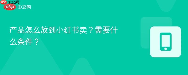产品怎么放到小红书卖？需要什么条件？  第1张