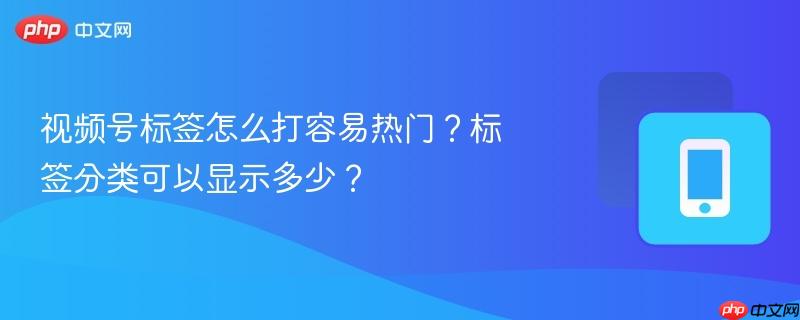 视频号标签怎么打容易热门？标签分类可以显示多少？  第1张