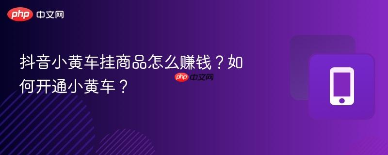 抖音小黄车挂商品怎么赚钱？如何开通小黄车？  第1张