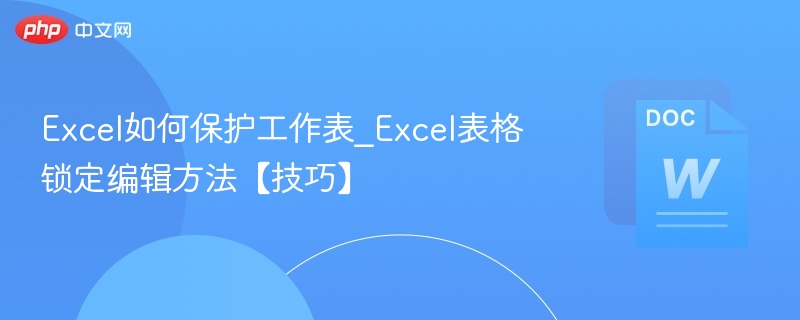 Excel如何保护工作表_Excel表格锁定编辑方法【技巧】 第1张 Excel如何保护工作表_Excel表格锁定编辑方法【技巧】 第1张