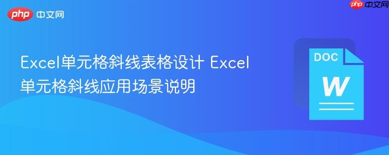 Excel单元格斜线表格设计 Excel单元格斜线应用场景说明  第1张