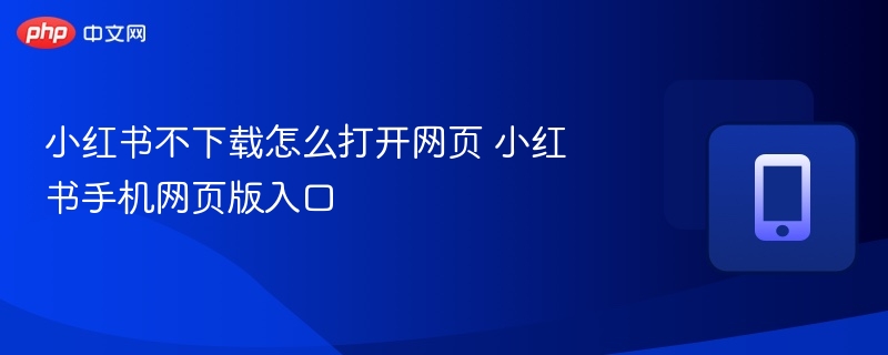 小红书不下载怎么打开网页 小红书手机网页版入口  第1张