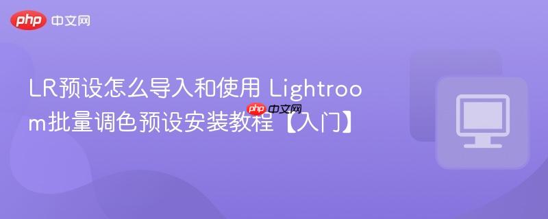 LR预设怎么导入和使用 Lightroom批量调色预设安装教程【入门】  第1张