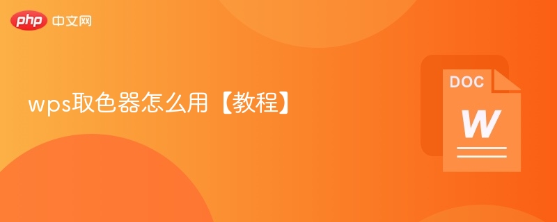 wps取色器怎么用【教程】 第1张 wps取色器怎么用【教程】 第1张